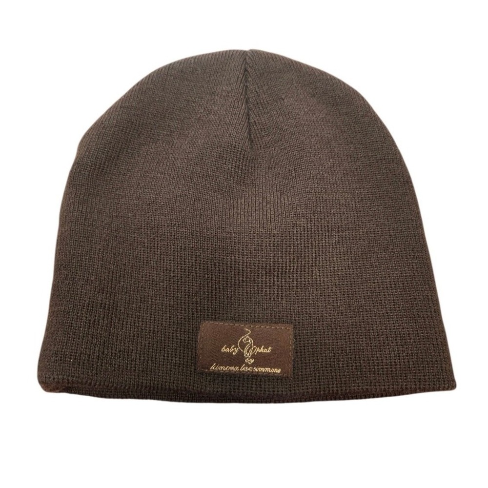 Vintage Y2K Baby Phat Kimora Lee Simmons Embroidered Cat Logo Brown Beanie Hat - Picture 2 of 8